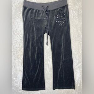 Miss me y2k velvet velour gemstone bell bottom track pants size large